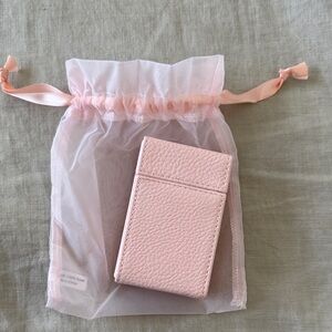 Blush Pink Pebbled Vegan Leather Travel Spay Case -Perfect for perfumes